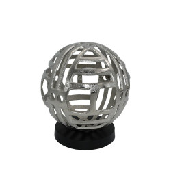 ΕΠΙΤΡΑΠΕΖΙΟ ΔΙΑΚΟΣΜΗΤΙΚΟ  "Ball" ΑΣΗΜΙ ΝΙΚΕΛ ΜΕ ΜΑΥΡΗ ΞΥΛΙΝΗ ΒΑΣΗ 14x14x16εκ ΕΠΙΤΡΑΠΕΖΙΟ ΔΙΑΚΟΣΜΗΤΙΚΟ  "Ball" ΑΣΗΜΙ ΝΙΚΕΛ ΜΕ ΜΑΥΡΗ ΞΥΛΙΝΗ ΒΑΣΗ 14x14x16εκ