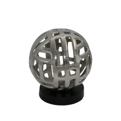 ΕΠΙΤΡΑΠΕΖΙΟ ΔΙΑΚΟΣΜΗΤΙΚΟ  "Ball" ΑΣΗΜΙ ΝΙΚΕΛ ΜΕ ΜΑΥΡΗ ΞΥΛΙΝΗ ΒΑΣΗ 14x14x16εκ ΕΠΙΤΡΑΠΕΖΙΟ ΔΙΑΚΟΣΜΗΤΙΚΟ  "Ball" ΑΣΗΜΙ ΝΙΚΕΛ ΜΕ ΜΑΥΡΗ ΞΥΛΙΝΗ ΒΑΣΗ 14x14x16εκ