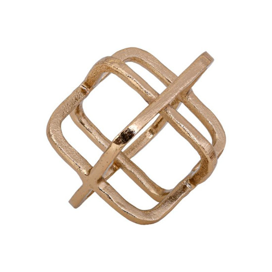 ΕΠΙΤΡΑΠΕΖΙΟ ΔΙΑΚΟΣΜΗΤΙΚΟ  Cube ΑΝΤΙΚΕ ΧΡΥΣΟ ΧΡΩΜΑ 15x13x14εκ