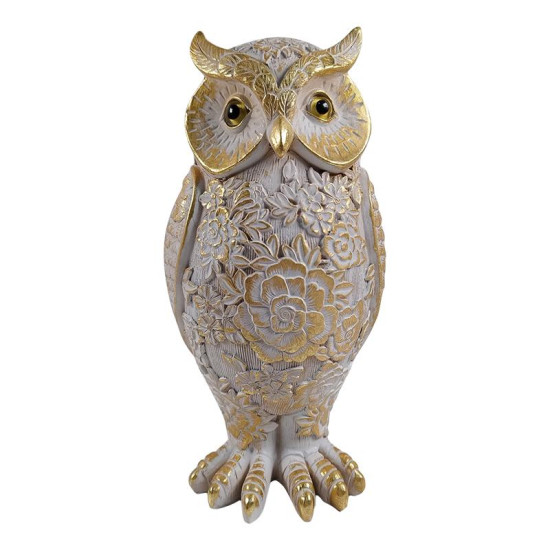 ΕΠΙΤΡΑΠΕΖΙΟ ΔΙΑΚΟΣΜΗΤΙΚΟ  Owl ΧΡΥΣΟ-ΜΠΕΖ ΧΡΩΜΑ 11x10x22εκ