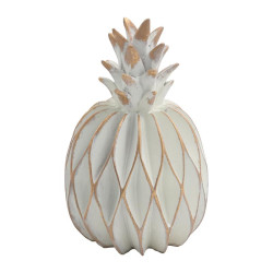 ΕΠΙΤΡΑΠΕΖΙΟ ΔΙΑΚΟΣΜΗΤΙΚΟ  Pineapple ΛΕΥΚΟ-ΧΡΥΣΟ ΧΡΩΜΑ 14x14x21εκ