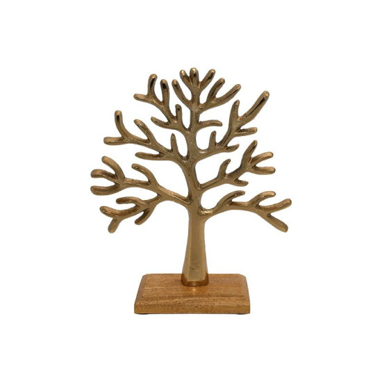 ΕΠΙΤΡΑΠΕΖΙΟ ΔΙΑΚΟΣΜΗΤΙΚΟ  "Tree" ΧΡΥΣΟ ΜΕ ΞΥΛΙΝΗ ΒΑΣΗ 21x7x25εκ