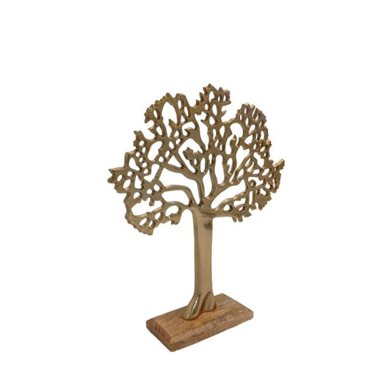 ΕΠΙΤΡΑΠΕΖΙΟ ΔΙΑΚΟΣΜΗΤΙΚΟ  "Tree" ΧΡΥΣΟ ΜΕ ΞΥΛΙΝΗ ΒΑΣΗ 23x8x27εκ