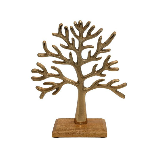ΕΠΙΤΡΑΠΕΖΙΟ ΔΙΑΚΟΣΜΗΤΙΚΟ  "Tree" ΧΡΥΣΟ ΜΕ ΞΥΛΙΝΗ ΒΑΣΗ 30x7x32εκ