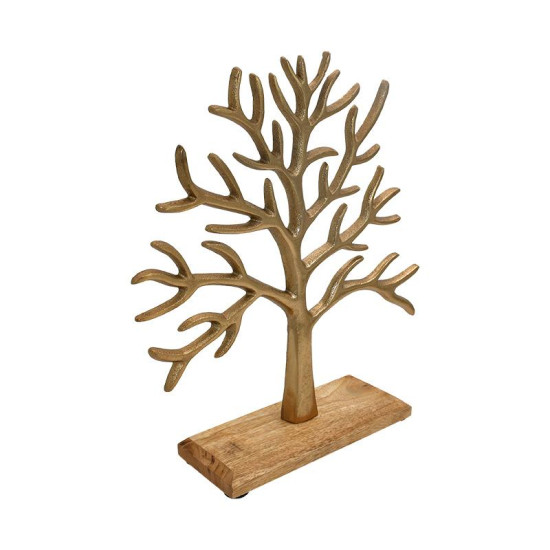 ΕΠΙΤΡΑΠΕΖΙΟ ΔΙΑΚΟΣΜΗΤΙΚΟ  "Tree" ΧΡΥΣΟ ΜΕ ΞΥΛΙΝΗ ΒΑΣΗ 30x7x32εκ