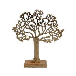 ΕΠΙΤΡΑΠΕΖΙΟ ΔΙΑΚΟΣΜΗΤΙΚΟ  "Tree" ΧΡΥΣΟ ΜΕ ΞΥΛΙΝΗ ΒΑΣΗ 30x8x35εκ