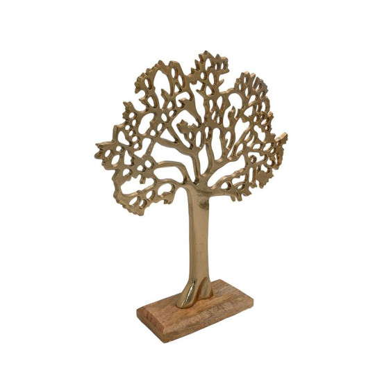 ΕΠΙΤΡΑΠΕΖΙΟ ΔΙΑΚΟΣΜΗΤΙΚΟ  "Tree" ΧΡΥΣΟ ΜΕ ΞΥΛΙΝΗ ΒΑΣΗ 30x8x35εκ
