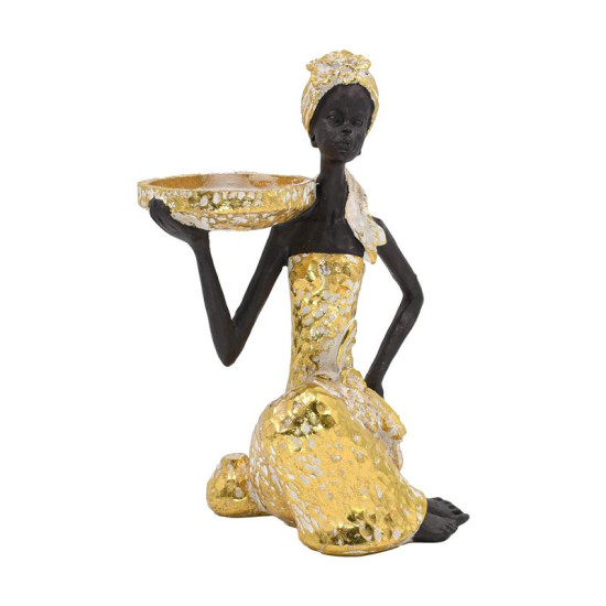 ΕΠΙΤΡΑΠΕΖΙΟ ΔΙΑΚΟΣΜΗΤΙΚΟ ΓΥΝΑΙΚΕΙΑ ΦΙΓΟΥΡΑ  FL245405 ΧΡΥΣΟ ΧΡΩΜΑ 18x13x24εκ