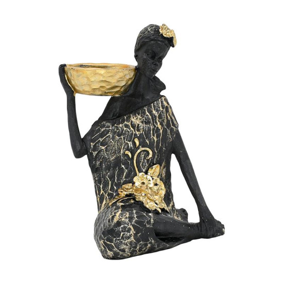 ΕΠΙΤΡΑΠΕΖΙΟ ΔΙΑΚΟΣΜΗΤΙΚΟ ΓΥΝΑΙΚΕΙΑ ΦΙΓΟΥΡΑ  FL245411 ΜΑΥΡΟ ΧΡΩΜΑ 15x12x15εκ