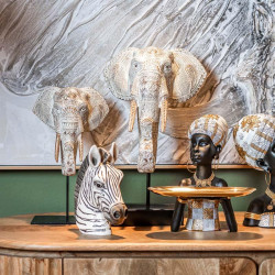 ΕΠΙΤΡΑΠΕΖΙΟ ΔΙΑΚΟΣΜΗΤΙΚΟ ΚΕΦΑΛΗ ΖΕΒΡΑΣ  ΑΣΠΡΟ-ΜΑΥΡΟ ΧΡΩΜΑ Polyresin 16.5x7.5x19εκ ΕΠΙΤΡΑΠΕΖΙΟ ΔΙΑΚΟΣΜΗΤΙΚΟ ΚΕΦΑΛΗ ΖΕΒΡΑΣ  ΑΣΠΡΟ-ΜΑΥΡΟ ΧΡΩΜΑ Polyresin 16.5x7.5x19εκ