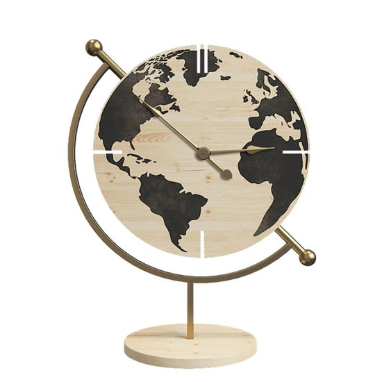 ΕΠΙΤΡΑΠΕΖΙΟ ΡΟΛΟΙ  "Globe" NATURE ΞΥΛΟ-ΜΕΤΑΛΛΟ 22.5x12x30.5εκ