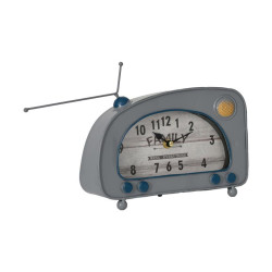 ΕΠΙΤΡΑΠΕΖΙΟ ΡΟΛΟΙ  "Vintage Radio" ΜΕΤΑΛΛΙΚΟ ΣΙΕΛ ΧΡΩΜΑ 22x8x16εκ sls