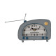 ΕΠΙΤΡΑΠΕΖΙΟ ΡΟΛΟΙ  "Vintage Radio" ΜΕΤΑΛΛΙΚΟ ΣΙΕΛ ΧΡΩΜΑ 22x8x16εκ sls