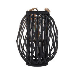 ΦΑΝΑΡΙ BAMBOO  Amare ΜΕ ΓΥΑΛΙ ΜΑΥΡΟ ΧΡΩΜΑ 23x32 ΦΑΝΑΡΙ BAMBOO  Amare ΜΕ ΓΥΑΛΙ ΜΑΥΡΟ ΧΡΩΜΑ 23x32