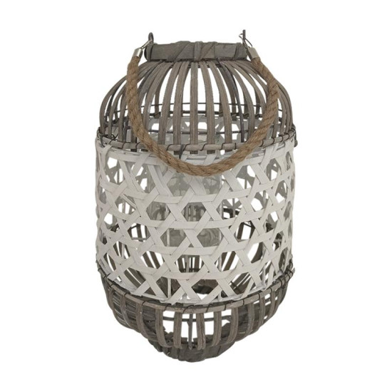 ΦΑΝΑΡΙ BAMBOO  Land ΜΕ ΓΥΑΛΙ ΚΑΦΕ-ΛΕΥΚΟ ΧΡΩΜΑ 22x35 sls