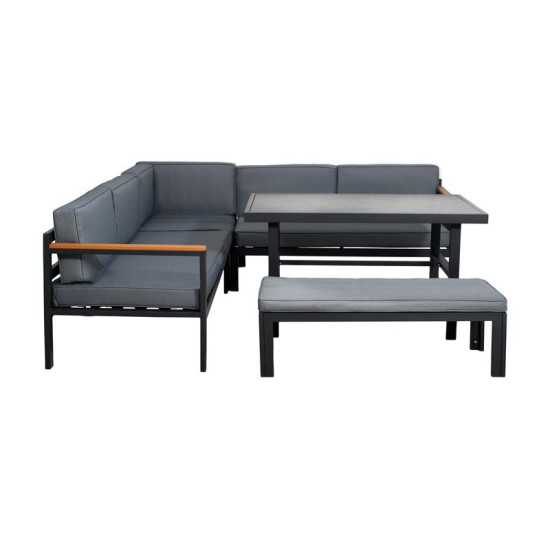 ΓΩΝΙΑΚΟ ΣΕΤ ΚΗΠΟΥ  Estelle ΓΚΡΙ ΧΡΩΜΑ 213x213x65εκ