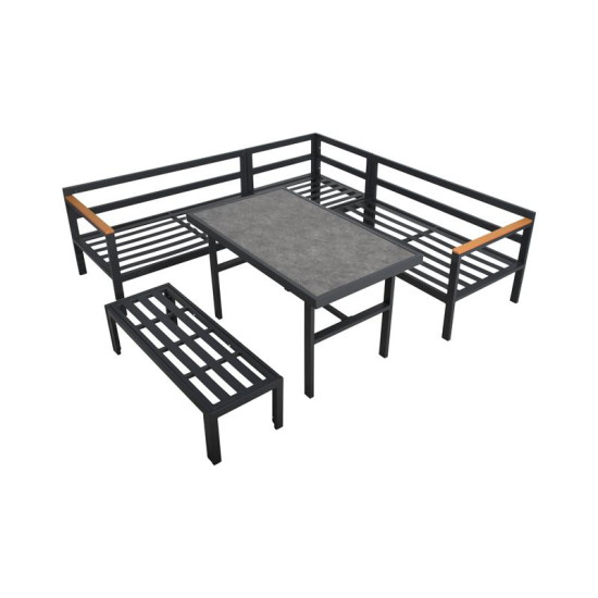 ΓΩΝΙΑΚΟ ΣΕΤ ΚΗΠΟΥ  Estelle ΓΚΡΙ ΧΡΩΜΑ 213x213x65εκ