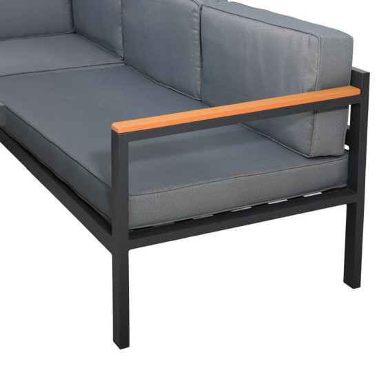 ΓΩΝΙΑΚΟ ΣΕΤ ΚΗΠΟΥ  Estelle ΓΚΡΙ ΧΡΩΜΑ 213x213x65εκ