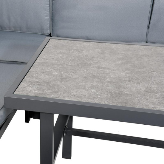 ΓΩΝΙΑΚΟ ΣΕΤ ΚΗΠΟΥ  Estelle ΓΚΡΙ ΧΡΩΜΑ 213x213x65εκ