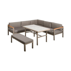 ΓΩΝΙΑΚΟ ΣΕΤ ΚΗΠΟΥ  Estelle ΜΠΕΖ ΧΡΩΜΑ 213x213x65εκ