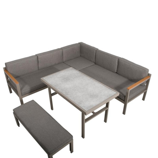 ΓΩΝΙΑΚΟ ΣΕΤ ΚΗΠΟΥ  Estelle ΜΠΕΖ ΧΡΩΜΑ 213x213x65εκ