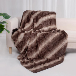 ΓΟΥΝΙΝΗ ΚΟΥΒΕΡΤΑ  FL23113 ΚΑΦΕ ΧΡΩΜΑ 130x150εκ