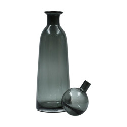 ΓΥΑΛΙΝΗ ΔΙΑΚΟΣΜΗΤΙΚΗ ΚΑΡΑΦΑ  FL1343 ΗΜΙΔΙΑΦΑΝΟ ΓΚΡΙ ΧΡΩΜΑ 12x42εκ