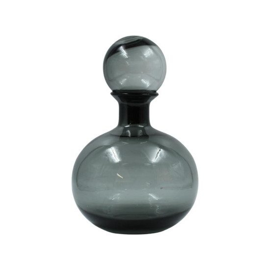 ΓΥΑΛΙΝΗ ΔΙΑΚΟΣΜΗΤΙΚΗ ΚΑΡΑΦΑ  FL1828 ΗΜΙΔΙΑΦΑΝΟ ΓΚΡΙ ΧΡΩΜΑ 17x27εκ