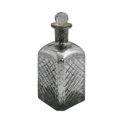 ΓΥΑΛΙΝΗ ΔΙΑΚΟΣΜΗΤΙΚΗ ΚΑΡΑΦΑ  FL3136 ΑΣΗΜΙ ΧΡΩΜΑ 10x10x25εκ