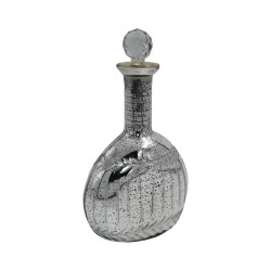 ΓΥΑΛΙΝΗ ΔΙΑΚΟΣΜΗΤΙΚΗ ΚΑΡΑΦΑ  FL31773 ΑΣΗΜΙ ΧΡΩΜΑ 15x9x25εκ