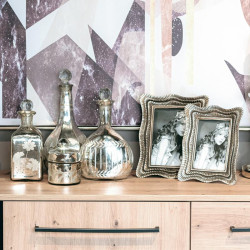 ΓΥΑΛΙΝΗ ΔΙΑΚΟΣΜΗΤΙΚΗ ΚΑΡΑΦΑ  FL31773 ΑΣΗΜΙ ΧΡΩΜΑ 15x9x25εκ