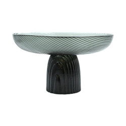 ΓΥΑΛΙΝΗ ΔΙΑΚΟΣΜΗΤΙΚΗ ΠΙΑΤΕΛΑ  FL1730 ΗΜΙΔΙΑΦΑΝΟ ΓΚΡΙ-ΜΑΥΡΟ ΧΡΩΜΑ 30x17εκ