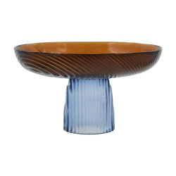 ΓΥΑΛΙΝΗ ΔΙΑΚΟΣΜΗΤΙΚΗ ΠΙΑΤΕΛΑ  FL1730 ΠΟΡΤΟΚΑΛΙ-ΜΠΛΕ 30x17εκ