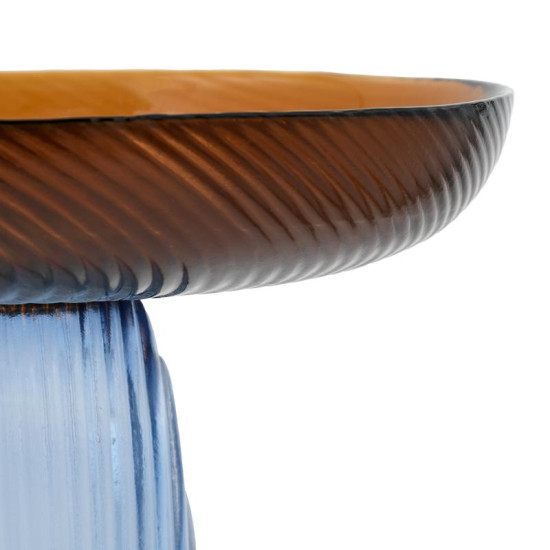 ΓΥΑΛΙΝΗ ΔΙΑΚΟΣΜΗΤΙΚΗ ΠΙΑΤΕΛΑ  FL1730 ΠΟΡΤΟΚΑΛΙ-ΜΠΛΕ 30x17εκ