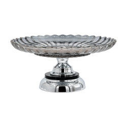 ΓΥΑΛΙΝΗ ΦΟΝΤΑΝΙΕΡΑ ΜΕ ΒΑΣΗ  FL204 ΜΑΥΡΟ-ΑΣΗΜΙ ΧΡΩΜΑ 30x14εκ