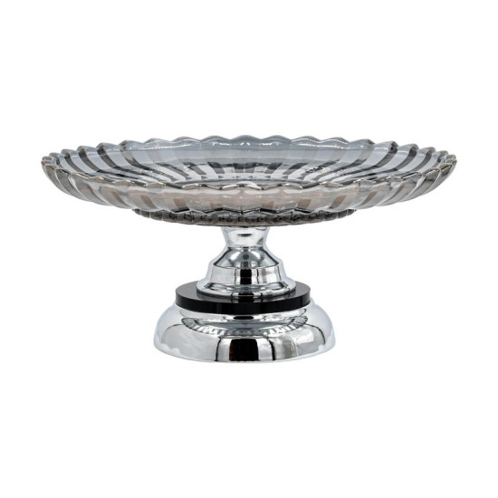 ΓΥΑΛΙΝΗ ΦΟΝΤΑΝΙΕΡΑ ΜΕ ΒΑΣΗ  FL204 ΜΑΥΡΟ-ΑΣΗΜΙ ΧΡΩΜΑ 30x14εκ