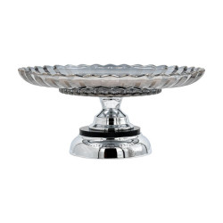 ΓΥΑΛΙΝΗ ΦΟΝΤΑΝΙΕΡΑ ΜΕ ΒΑΣΗ  FL204 ΜΑΥΡΟ-ΑΣΗΜΙ ΧΡΩΜΑ 30x14εκ