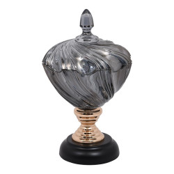 ΓΥΑΛΙΝΗ ΦΟΝΤΑΝΙΕΡΑ ΜΕ ΚΑΠΑΚΙ  803 ΜΑΥΡΟ ΧΡΩΜΑ 18x31εκ