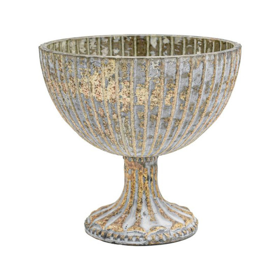 ΓΥΑΛΙΝΗ ΚΟΥΠ ΜΕ ΒΑΣΗ  FL1946 ΜΕΤΑΛΛΙΚΟ ΦΙΝΙΡΙΣΜΑ 18x16εκ