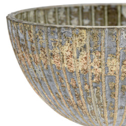 ΓΥΑΛΙΝΗ ΚΟΥΠ ΜΕ ΒΑΣΗ  FL1946 ΜΕΤΑΛΛΙΚΟ ΦΙΝΙΡΙΣΜΑ 18x16εκ