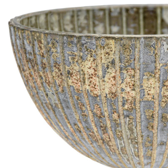 ΓΥΑΛΙΝΗ ΚΟΥΠ ΜΕ ΒΑΣΗ  FL1946 ΜΕΤΑΛΛΙΚΟ ΦΙΝΙΡΙΣΜΑ 18x16εκ