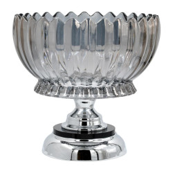 ΓΥΑΛΙΝΗ ΚΟΥΠ ΜΕ ΒΑΣΗ  FL202 ΜΑΥΡΟ-ΑΣΗΜΙ ΧΡΩΜΑ 23x21εκ