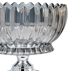 ΓΥΑΛΙΝΗ ΚΟΥΠ ΜΕ ΒΑΣΗ  FL202 ΜΑΥΡΟ-ΑΣΗΜΙ ΧΡΩΜΑ 23x21εκ