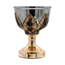 ΓΥΑΛΙΝΗ ΚΟΥΠ ΜΕ ΒΑΣΗ  FL3087 ΜΑΥΡΟ-ΧΡΥΣΟ ΧΡΩΜΑ 20x49εκ