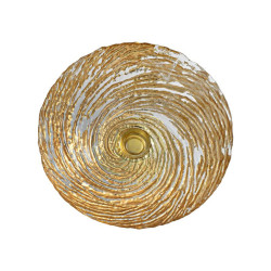 ΓΥΑΛΙΝΗ ΣΤΡΟΓΓΥΛΗ ΦΡΟΥΤΙΕΡΑ ΜΕ ΠΟΔΙ  FL26 ΧΡΥΣΟ ΧΡΩΜΑ 26εκ