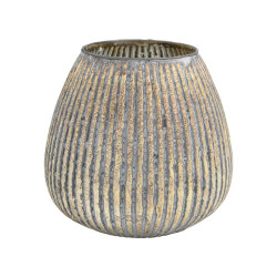 ΓΥΑΛΙΝΟ ΒΑΖΟ  FL1213 ΜΕΤΑΛΛΙΚΟ ΦΙΝΙΡΙΣΜΑ 18x18εκ