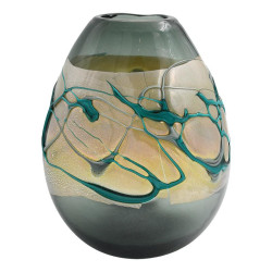 ΓΥΑΛΙΝΟ ΒΑΖΟ FL166858 ΑΝΘΡΑΚΙ ΧΡΩΜΑ 24x14x28εκ ΓΥΑΛΙΝΟ ΒΑΖΟ FL166858 ΑΝΘΡΑΚΙ ΧΡΩΜΑ 24x14x28εκ