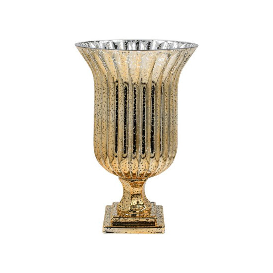 ΓΥΑΛΙΝΟ ΒΑΖΟ  FL717 ΧΡΥΣΟ ΧΡΩΜΑ 18x35εκ