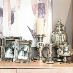 ΓΥΑΛΙΝΟ ΒΑΖΟ FL7543 ΑΣΗΜΙ ΧΡΩΜΑ 16x40εκ ΓΥΑΛΙΝΟ ΒΑΖΟ FL7543 ΑΣΗΜΙ ΧΡΩΜΑ 16x40εκ