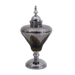 ΓΥΑΛΙΝΟ ΒΑΖΟ ΜΕ ΚΑΠΑΚΙ ΚΑΙ ΜΕΤΑΛΛΙΚΟ ΠΟΔΙ FL104 ΜΑΥΡΟ-ΑΣΗΜΙ ΧΡΩΜΑ 25x50εκ ΓΥΑΛΙΝΟ ΒΑΖΟ ΜΕ ΚΑΠΑΚΙ ΚΑΙ ΜΕΤΑΛΛΙΚΟ ΠΟΔΙ FL104 ΜΑΥΡΟ-ΑΣΗΜΙ ΧΡΩΜΑ 25x50εκ